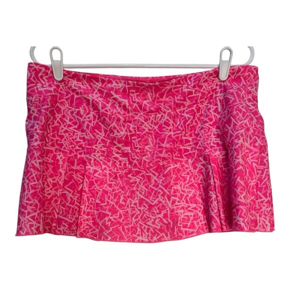 Nike Dri Fit Hot Pink Geo‎ Print  Activewear Tennis Pickleball Skort Size L - Picture 1 of 8